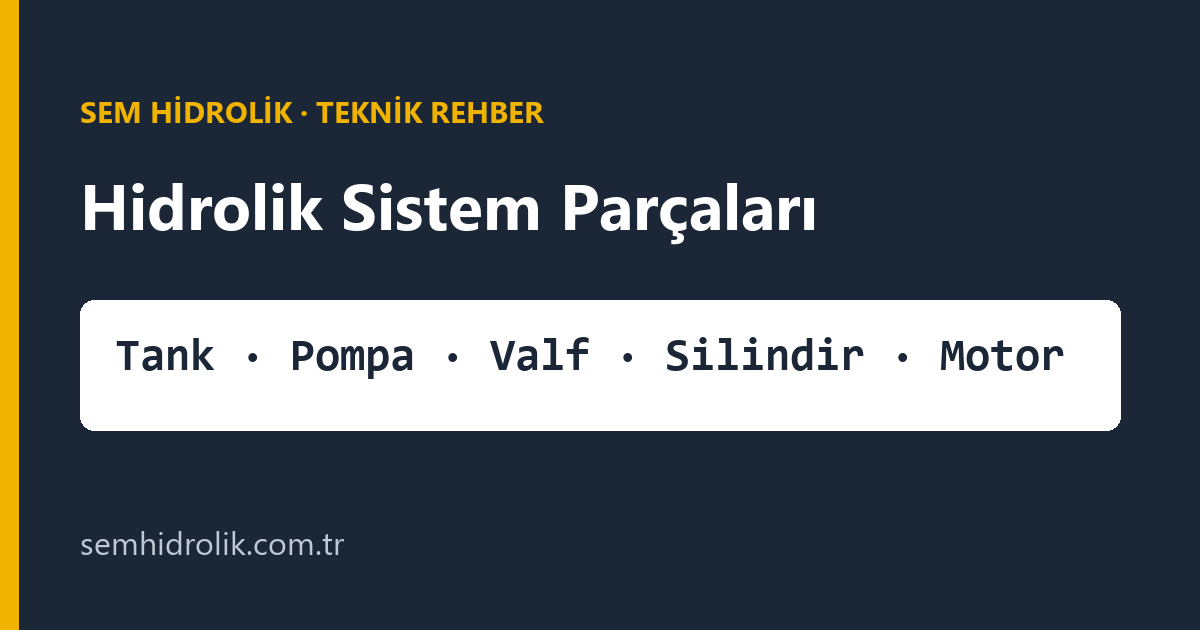 Hidrolik Sistem Parçaları