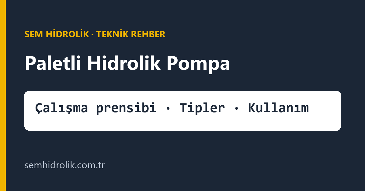 Paletli Hidrolik Pompa