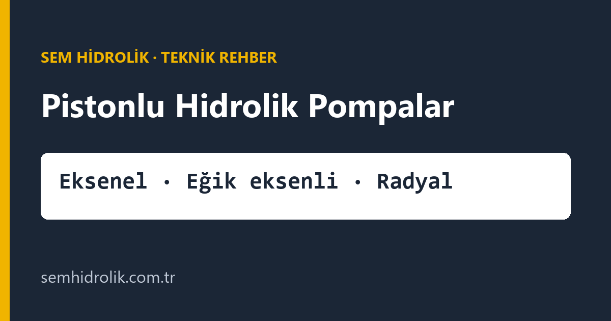 Pistonlu Hidrolik Pompalar